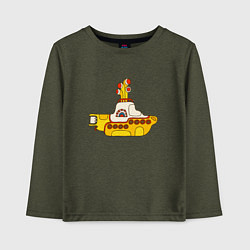 Детский лонгслив The Beatles Yellow Submarine в дудл стиле