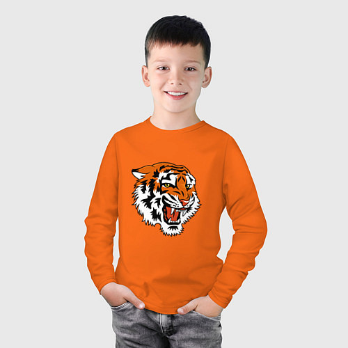 Детский лонгслив Smiling Tiger / Оранжевый – фото 3
