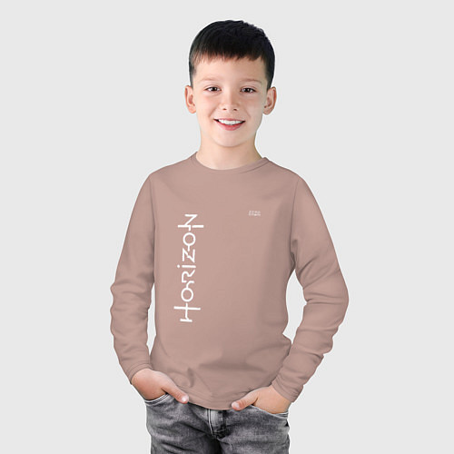 Детский лонгслив HORIZON ZERO DAWN WHITE LOGO / Пыльно-розовый – фото 3