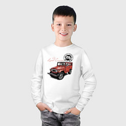 Лонгслив хлопковый детский Toyota Land Cruiser Retro, цвет: белый — фото 2