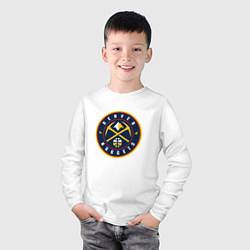 Лонгслив хлопковый детский Денвер Наггетс логотип, цвет: белый — фото 2