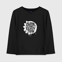 Лонгслив хлопковый детский Blink 182, логотип, цвет: черный