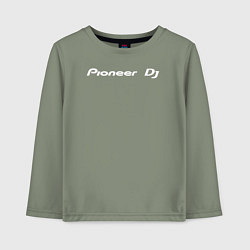 Лонгслив хлопковый детский Pioneer DJ - Logo White, цвет: авокадо