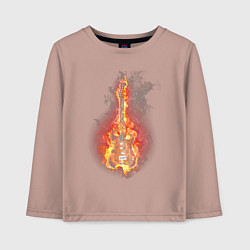 Детский лонгслив Burning guitar