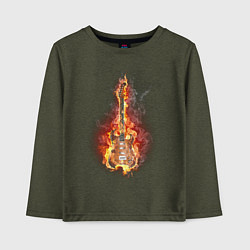 Детский лонгслив Burning guitar