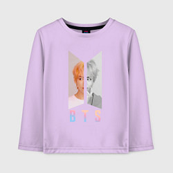 Лонгслив хлопковый детский BTS V БТС ВИ БИТИЭС ВИ, цвет: лаванда