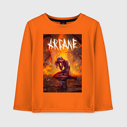 Детский лонгслив Джинкс объятая пламенем Аркейн Лига легенд