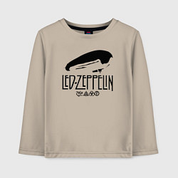 Лонгслив хлопковый детский Дирижабль Led Zeppelin с лого участников, цвет: миндальный
