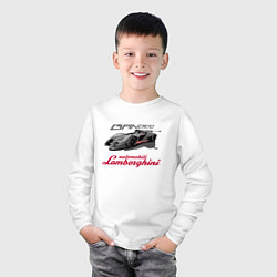 Лонгслив хлопковый детский Lamborghini Bandido concept, цвет: белый — фото 2