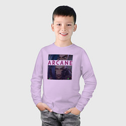 Лонгслив хлопковый детский Джинкс Аркейн, цвет: лаванда — фото 2