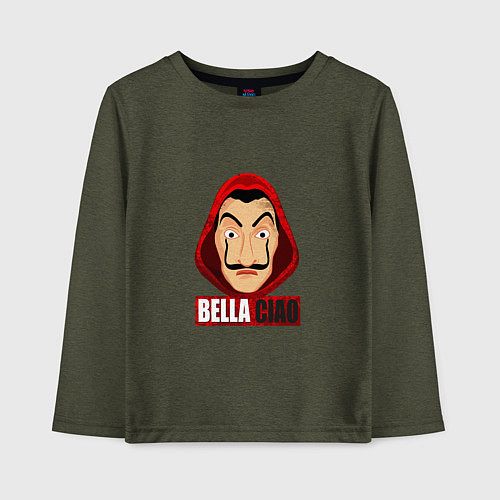 Детский лонгслив Белла Чао / Меланж-хаки – фото 1