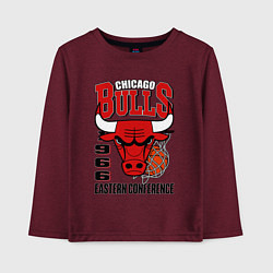 Лонгслив хлопковый детский Chicago Bulls NBA, цвет: меланж-бордовый