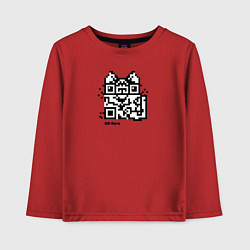 Лонгслив хлопковый детский QR-коте, цвет: красный