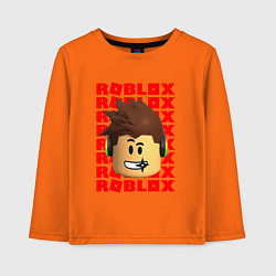 Детский лонгслив ROBLOX RED LOGO LEGO FACE
