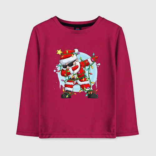 Детский лонгслив DAB SANTA CLAUS В ГЕРЛЯНДЕ / Маджента – фото 1