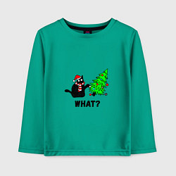 Детский лонгслив Кот роняет елку