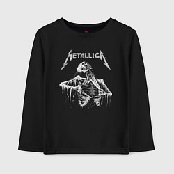 Лонгслив хлопковый детский Metallica - thrash metal!, цвет: черный