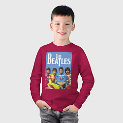 Лонгслив хлопковый детский The Beatles - world legend!, цвет: маджента — фото 2