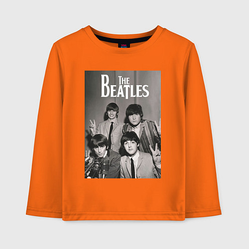 Детский лонгслив Легендарные музыканты / Оранжевый – фото 1
