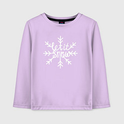 Лонгслив хлопковый детский Snowflake Let it snow, цвет: лаванда