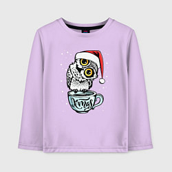Лонгслив хлопковый детский X-mas Owl, цвет: лаванда