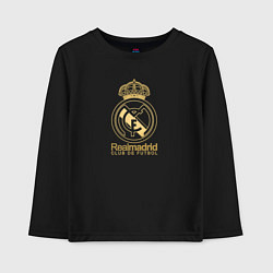 Лонгслив хлопковый детский Real Madrid gold logo, цвет: черный