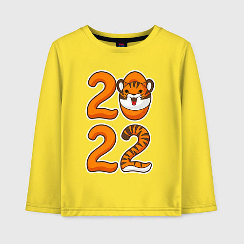 Детский лонгслив Тигр 2022 / Желтый – фото 1