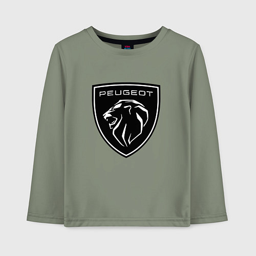 Детский лонгслив Peugeot, Пежо новый логотип / Авокадо – фото 1