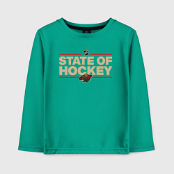 Лонгслив хлопковый детский Minnesota Wild NHL Миннесота Уайлд НХЛ, цвет: зеленый