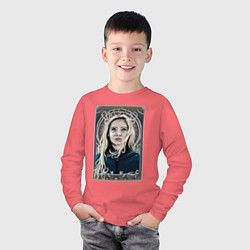 Лонгслив хлопковый детский ЦИРИ НЕТФЛИКС, цвет: коралловый — фото 2