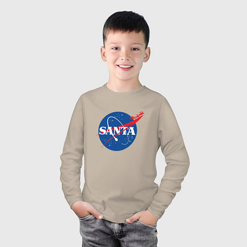 Детский лонгслив S A N T A NASA / Миндальный – фото 3