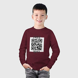 Лонгслив хлопковый детский Бесплатный Wi-Fi, цвет: меланж-бордовый — фото 2