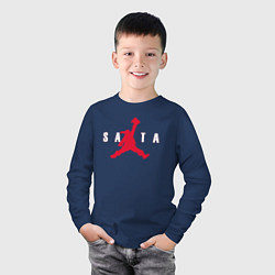 Лонгслив хлопковый детский AIR SANTA - ЭЙР САНТА, цвет: тёмно-синий — фото 2