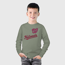 Лонгслив хлопковый детский Washington Nationals - baseball team!, цвет: авокадо — фото 2