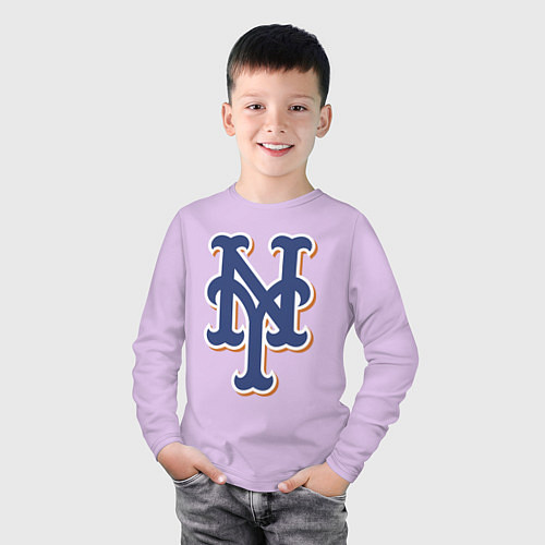 Детский лонгслив New York Mets - baseball team / Лаванда – фото 3