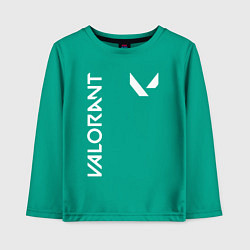 Лонгслив хлопковый детский Valorant - Logo, цвет: зеленый