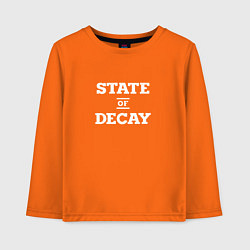 Лонгслив хлопковый детский State of Decay Logo спина, цвет: оранжевый