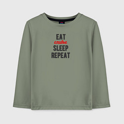 Детский лонгслив Eat оливье Sleep Repeat