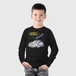 Лонгслив хлопковый детский Audi Quattro - зачётное точило!, цвет: черный — фото 2