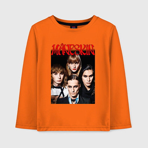 Детский лонгслив MANESKIN POSTER СОСТАВ / Оранжевый – фото 1