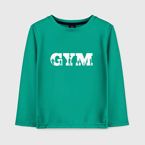 Детский лонгслив GYM- образ жизни / Зеленый – фото 1