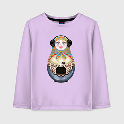 Лонгслив хлопковый детский Современная матрешка, цвет: лаванда
