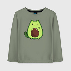 Лонгслив хлопковый детский Avo cat o подмигивает, цвет: авокадо