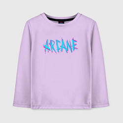 Лонгслив хлопковый детский ARCANE LEAGUE OF LEGENDS NEON LOGO, цвет: лаванда