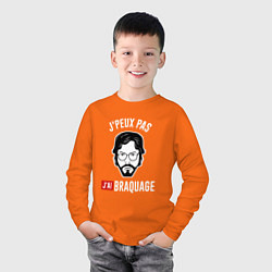 Лонгслив хлопковый детский Бумажный дом Duvet, цвет: оранжевый — фото 2