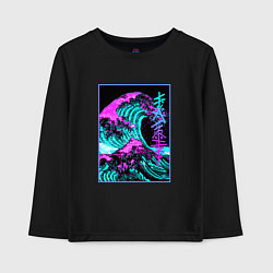Детский лонгслив НЕОНОВАЯ ВОЛНА, ЯПОНИЯ, ФУДЗИЯМА JAPAN NEON