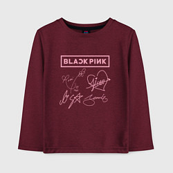 Детский лонгслив BLACKPINK АВТОГРАФЫ БЛЭКПИНК