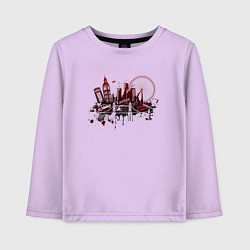 Детский лонгслив London Dark red design