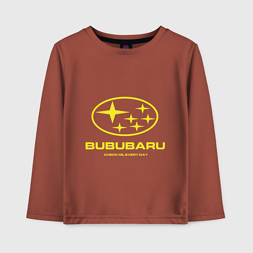 Детский лонгслив Subaru Bububaru желтая / Кирпичный – фото 1