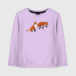 Детский лонгслив Акварельные лисы пара